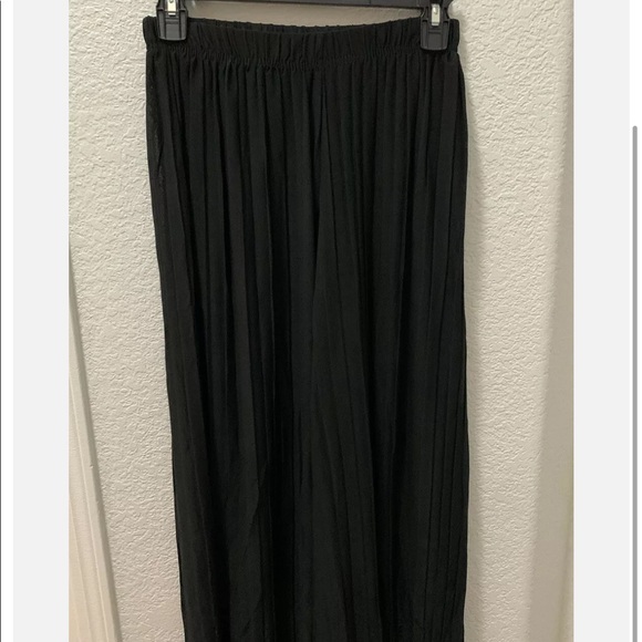 Pants chic Pleated one size black chic elegant semi sheer trendy glam - Picture 3 of 3